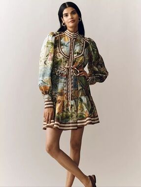 ALEMAIS Toucan Tango Long-Sleeve Mini Dress